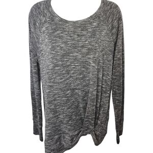 Juicy Couture Medium Marled Gray Hem Knot Long Sleeve Lightweight Sweater Top